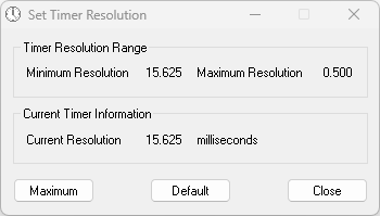 timer resolution