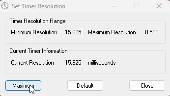 timer resolution